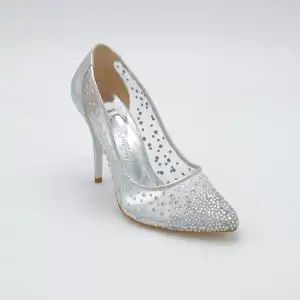 5345 Abiye Bayan Ayakkabı Sedef Cinderella 10,5 cm