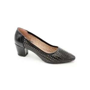 9567 Klasik Bayan Ayakkabı Siyah Rugan