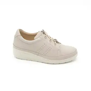 3507 DMT Hakiki Deri Bayan Ayakkabı Bej Feta