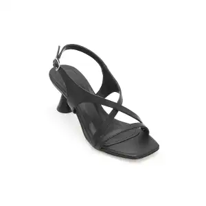 900 BNO Bantlı Bayan Ayakkabı 7 cm Siyah