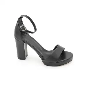 010 BNO Bantlı Bayan Ayakkabı 10 cm Siyah