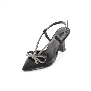 605 PRK Bantlı Bayan Abiye Ayakkabı 9 cm Siyah