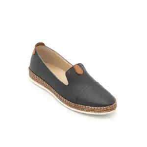 6060 AHD Hakiki Deri Comford Bayan Ayakkabı Siyah