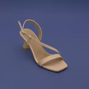 856 BNO Bantlı Bayan Ayakkabı 7 cm Ten