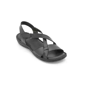 1116 NDR Hakiki Deri Bayan Sandalet Siyah