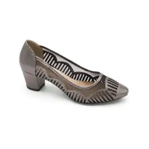 9536 Klasik Bayan Ayakkabı Platin