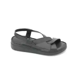 807 ASY Hakiki Deri Bayan Sandalet Siyah