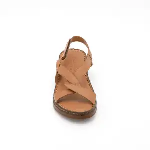 807 ASY Hakiki Deri Bayan Sandalet Taba