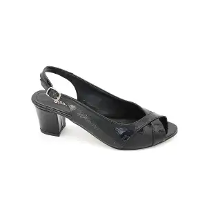 810 SRF Klasik Bayan Ayakkabı Siyah Rugan 6 cm