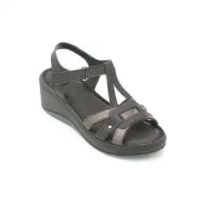 798 ASY Hakiki Deri Bayan Sandalet Siyah