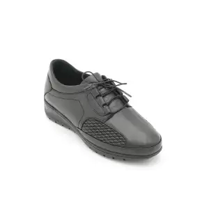 8535 Pepita Hakiki Deri Bayan Ayakkabı Siyah