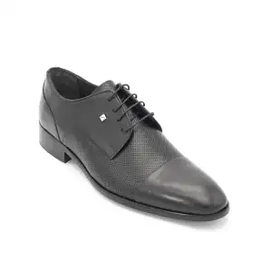 9511 Fosco Hakiki Deri Erkek Ayakkabı Siyah