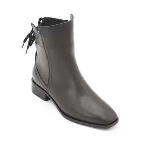 2130 Metin Hakiki Deri Bayan Bot Siyah