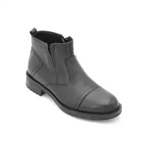 2902 Fosco Hakiki Deri Klasik Erkek Bot Siyah