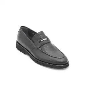 2893 Fosco Hakiki Deri Erkek Ayakkabı Siyah Eva