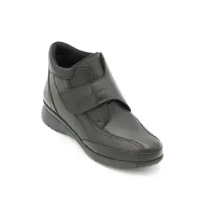 400 PTK Hakiki Deri Comfort Cırtlı Bayan Bot Siyah