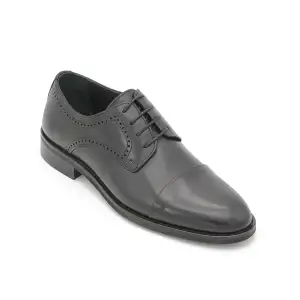 9754 Fosco Hakiki Deri Erkek Ayakkabı Siyah Eva