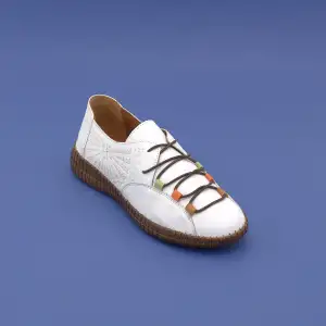 AHD 6000 Hakiki Deri  Yazlık Bayan Ayakkabı Beyaz