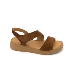 ASY 1102 Hakiki Deri Bayan Sandalet Kahve Süet