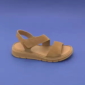 ASY 1102 Hakiki Deri Bayan Sandalet Kapuçino Süet