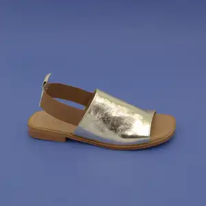 BLL 16235 Hakiki Deri Bayan Sandalet Dore