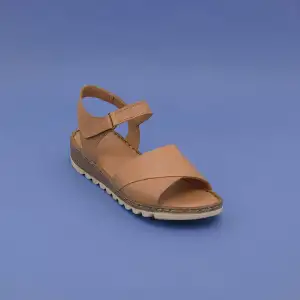 EKN 021 Hakiki Deri Bayan Sandalet Taba