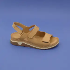 EKN M02 Hakiki Deri Bayan Sandalet Taba