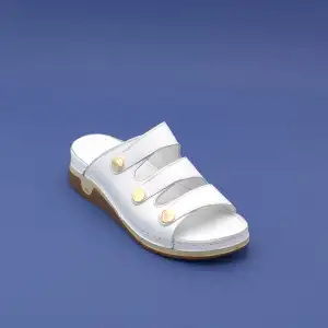 EKN M15 Hakiki Deri  Bayan Terlik Beyaz