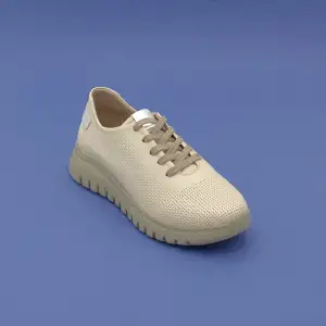 FMS 413 Hakiki Deri  Günlük Bayan Ayakkabı Bej