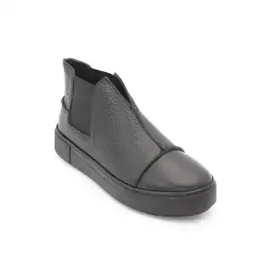 OKR 2211 Hakiki Deri Günlük Bayan Bot Siyah