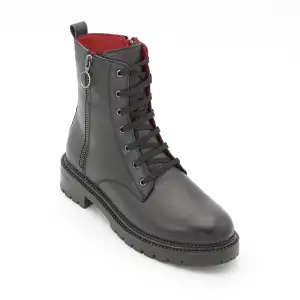 OLA 1901 Hakiki Deri Günlük Bayan Bot Siyah