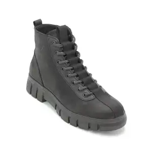 Pepita 4443 Hakiki Deri Erkek Bot Siyah Nubuk