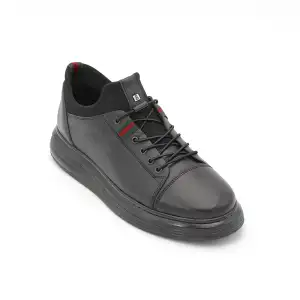 Pepita 6095 Hakiki Deri Casual Erkek Ayakkabı Siyah