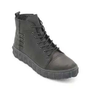 Pepita 6389 Hakiki Deri Erkek Bot Siyah Nubuk