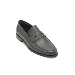 Pepita 6805 Hakiki Deri Neolit Taban Loafer Erkek Ayakkabı Siyah
