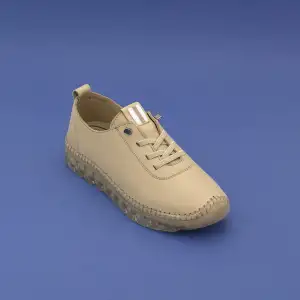 Pepita 9050 Hakiki Deri  Yazlık Bayan Ayakkabı Bej