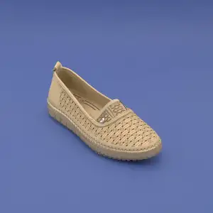 Pepita Z103 Hakiki Deri  Yazlık Bayan Ayakkabı Bej