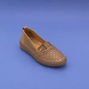 Pepita Z103 Hakiki Deri  Yazlık Bayan Ayakkabı Taba