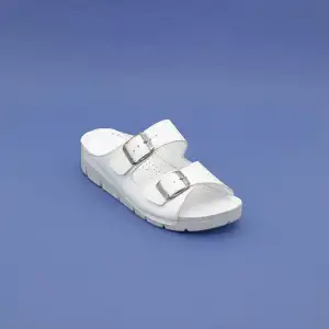 SRK 20310 Hakiki Deri  Bayan Terlik Beyaz