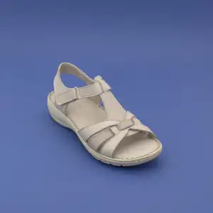 SRK 22306 Hakiki Deri Bayan Sandalet Taş