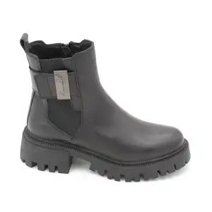 SRK 23783 Hakiki Deri Tokalı Bayan Bot Siyah