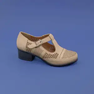 SRK 24565 Hakiki Deri Bayan Ayakkabı Bej