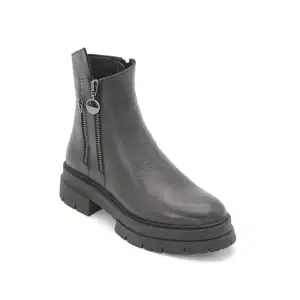 SRK 26255 Hakiki Deri Günlük Bayan Bot Siyah