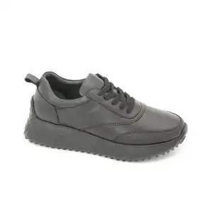 ZRX 902   Hakiki Deri Günlük Bayan Ayakkabı Siyah