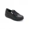 8299 Pepita Hakiki Deri Bayan Yürüyüş Ayakkabı Siyah