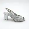 4989 Abiye Bayan Ayakkabı Gümüş 7 cm