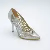 5180 Abiye Bayan Ayakkabı Gümüş Stiletto