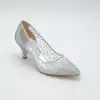 5335 Cindirella Bayan Ayakkabı Gümüş 7 cm