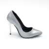 191016 Klasik Bayan Ayakkabı Stiletto Gümüş