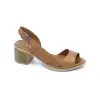 4603 BLL Hakiki Deri Bayan Sandalet Taba